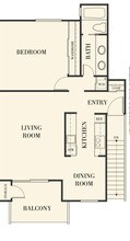 1BD, 1BTH A 86 floor plan